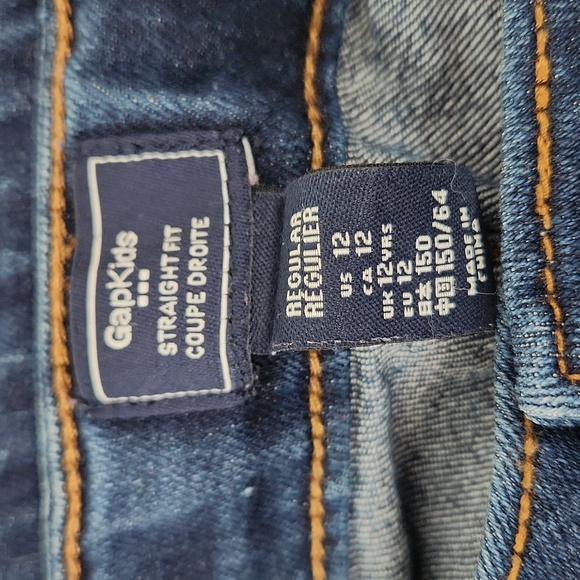 GAP Kids Boys Straight Fit Denim, Size 12 Reg/26" Waist, Dark Rinse - Picture 10 of 17